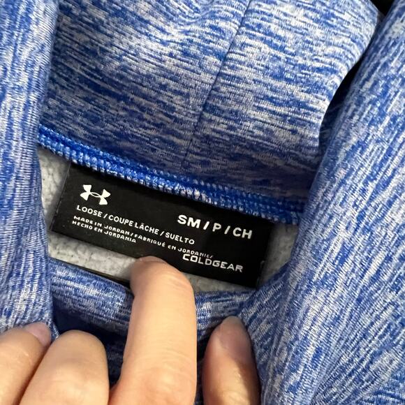 Under Armour Cold Gear Loose Fit Blue Turtle Neck Sweatshirt Small - Picture 2 of 2